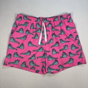 Chubbies Jabba The Hutt Swim Trunks Mens XL Pink Mesh Lined Drawstring Star Wars